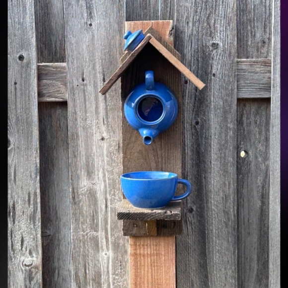 Handcrafted Rustic Wooden Bird Feeder Somewhere Over The Rainbow - Picture 10 of 16